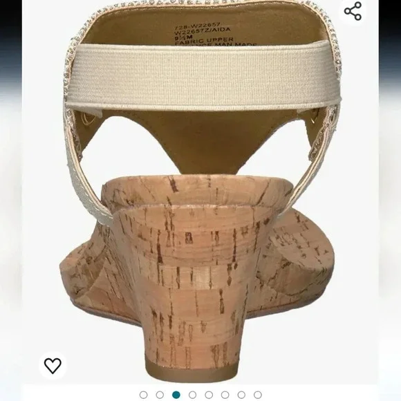 White Mountain Cream Wedge Sandals - Picture 4 of 10